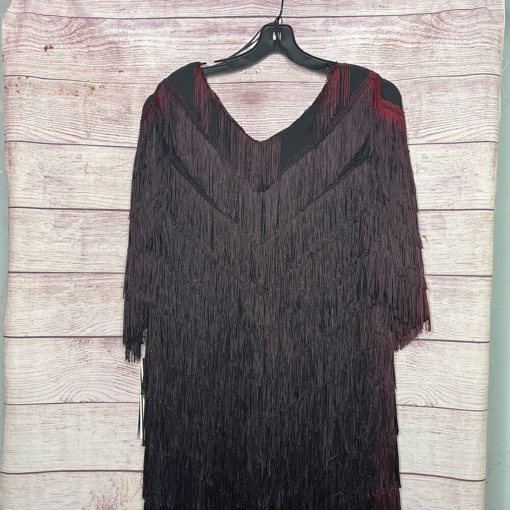 Vintage Hal Ferman Fringe Shift Ombre 1920's Party Gatsby Flapper Dress Size 16 - Picture 13 of 16
